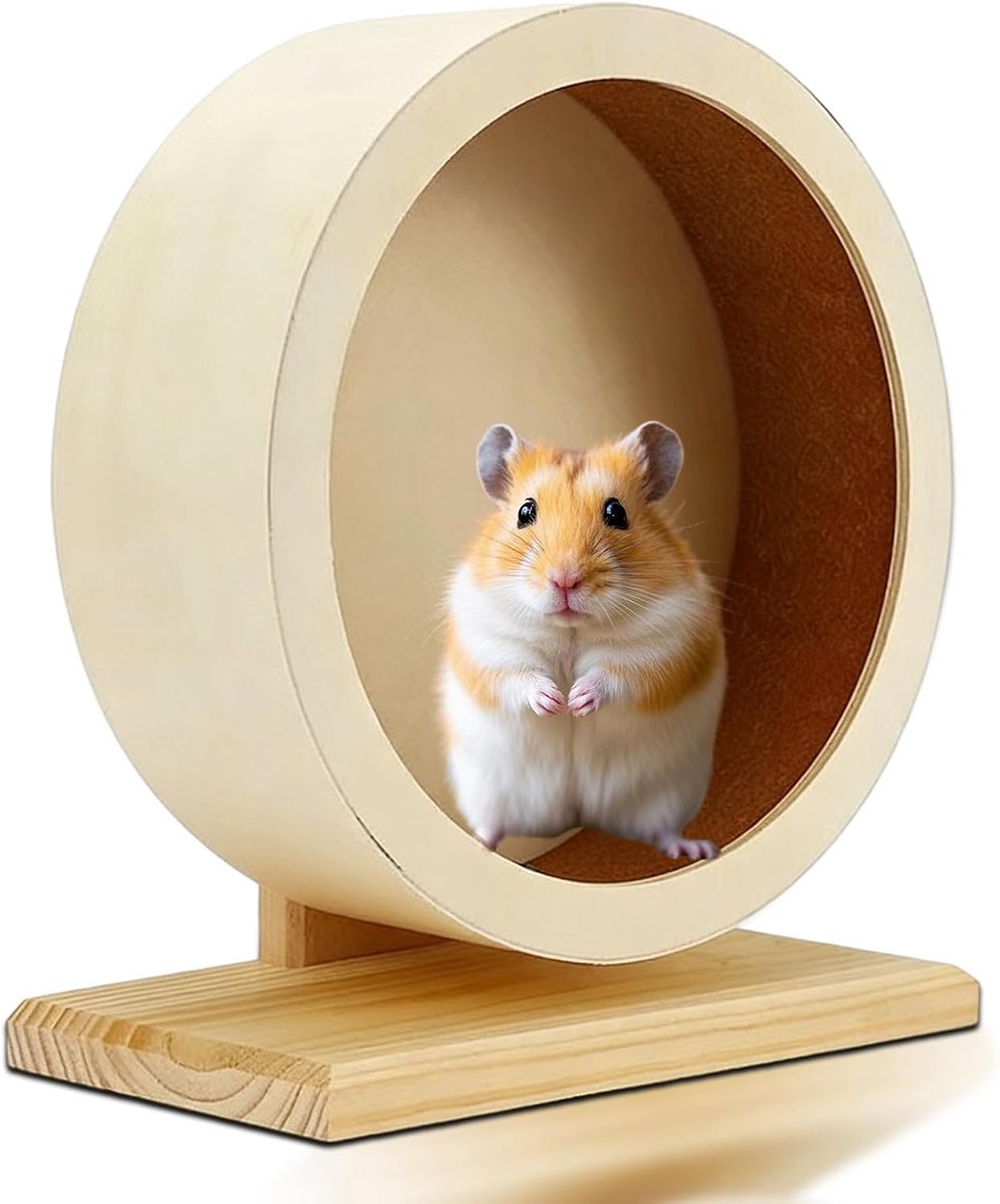 loopfiets Hamster Ø 15cm: hamsterwiel met kurkstrips, loopwiel houten loopwiel voor hamsters, gerbils, muizen, chinchilla's en andere kleine dieren
