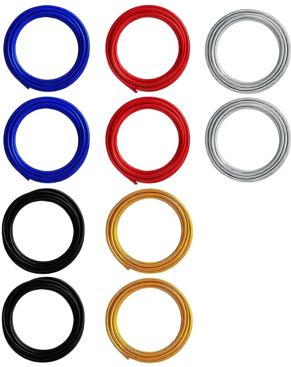 Draad, 5 kleuren, 1 mm, flexibele knutseldraad, dun, buigbaar sieradendraad, 5 m aluminiumdraad voor doe-het-zelf sieraden, modellen, sculpturen, kunsthandwerk