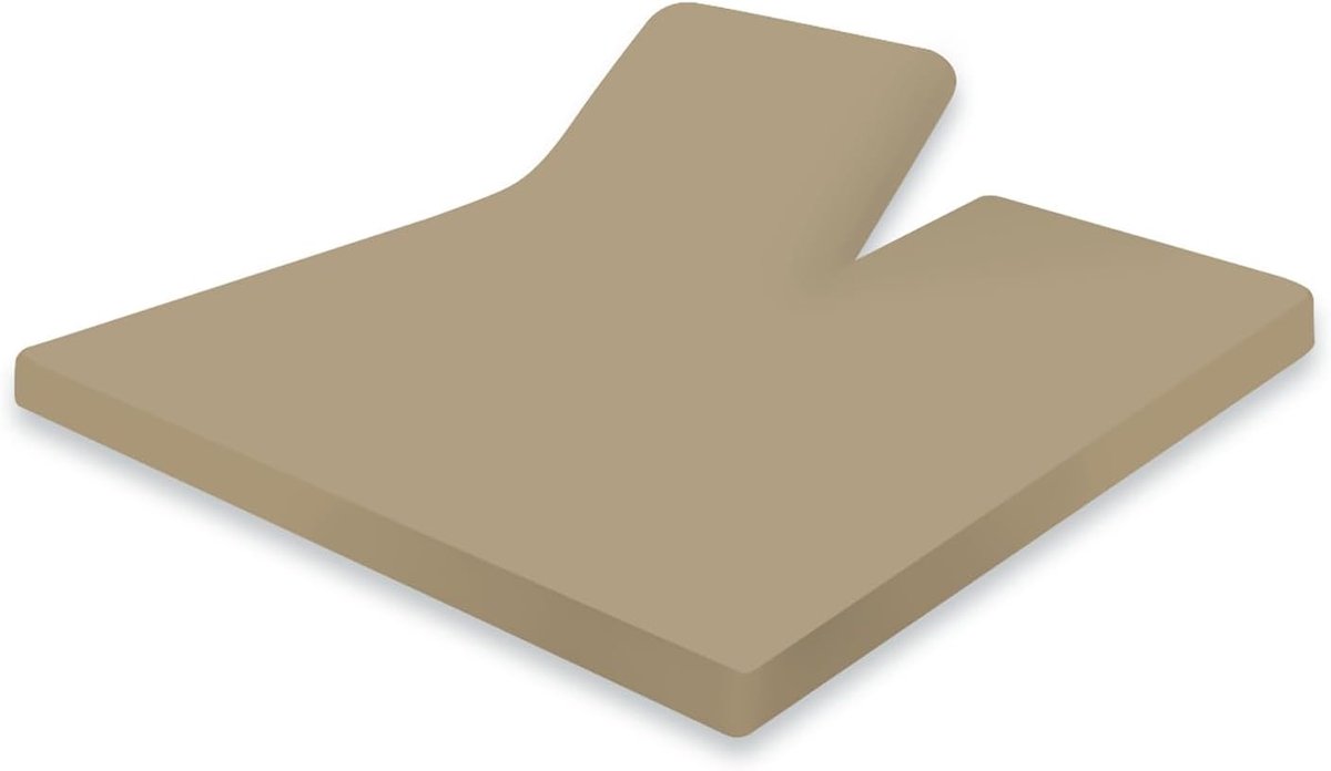 Hoeslaken Jersey Katoen Stretch - zand 160x200cm