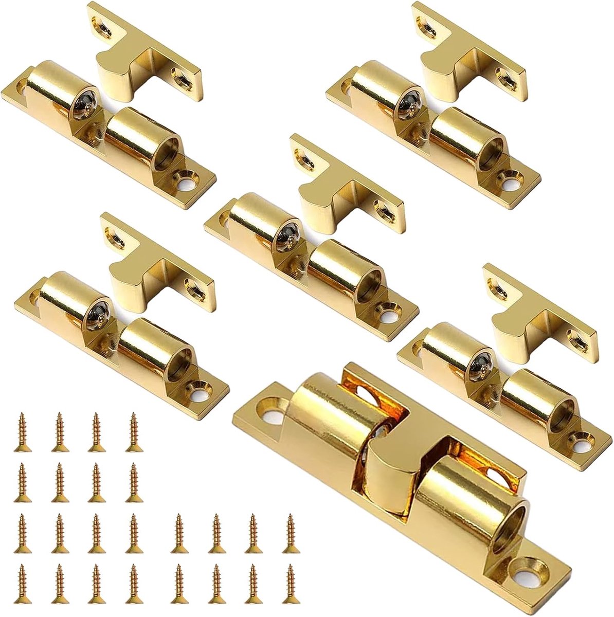 6 magneten voor kastdeuren, push-to-open-magneet, magneten voor kastdeuren, magnetische grendels met schroeven, veerdemper, magneet voor kastdeuren, deurgrendel voor woonmeubels