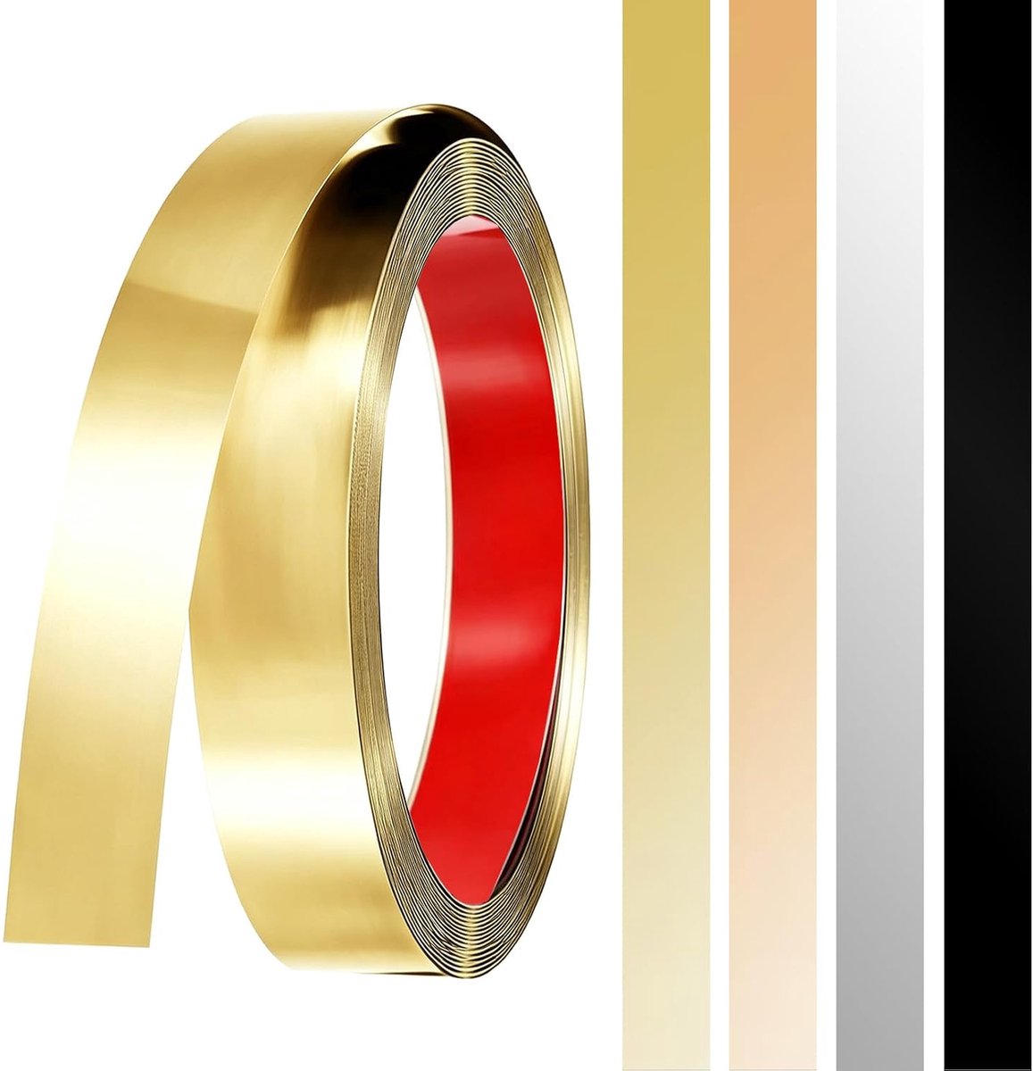 Metalen band, zelfklevend, metalen strips, sierlijsten, zelfklevend, roestvrijstalen plaat, wandlijsten, schillen en plakken, metalen lijst voor muur, open haard, spiegelframe, plafond, goud