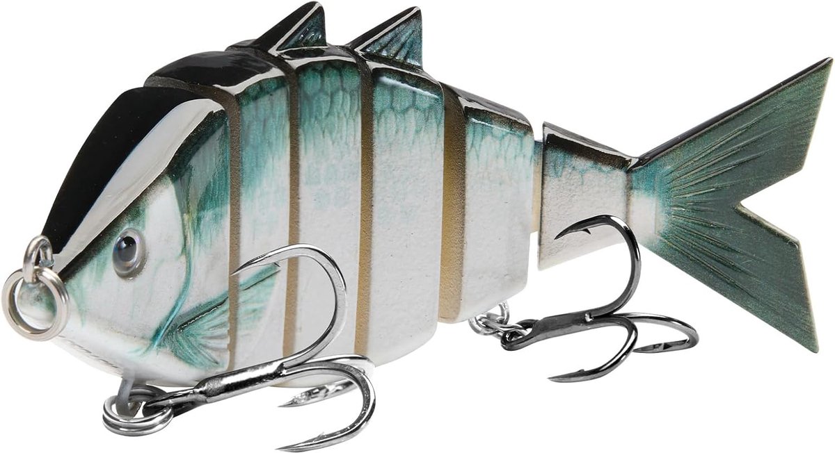 Harde visaas met meerdere gewrichten, voor het vissen op forel met harlekijn en snoek met schuine segmenten, 3,7 inch/0,66 oz