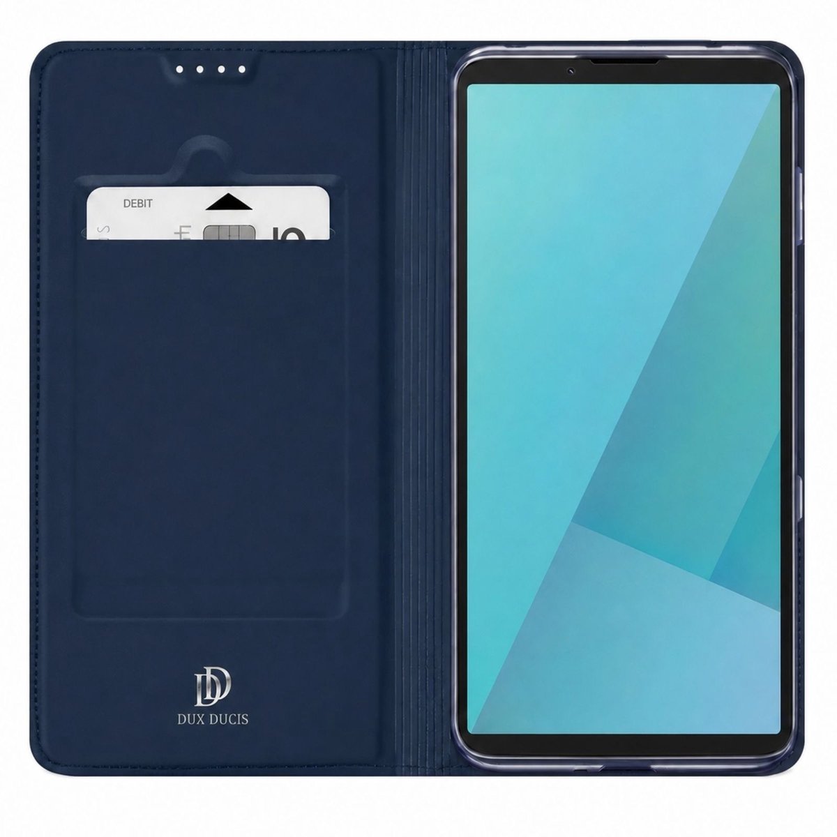 Dux Ducis, Skin Pro Hoesje geschikt voor Sony Xperia 10 VII met Kaarthouder en Videostandaard, Marineblauw
