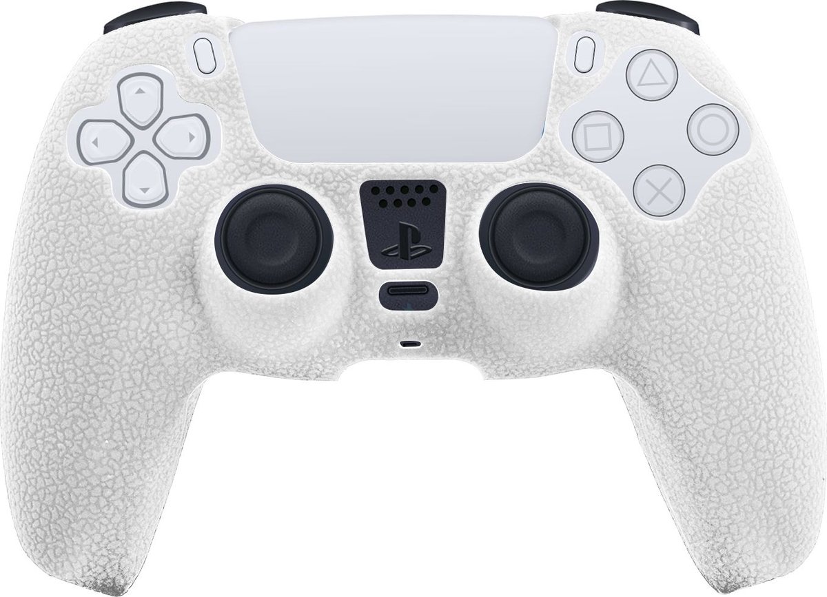 Mobigear Hoesje geschikt voor Dun Playstation 5 controller Hoesje Flexibel Siliconen | Mobigear Classic - Wit