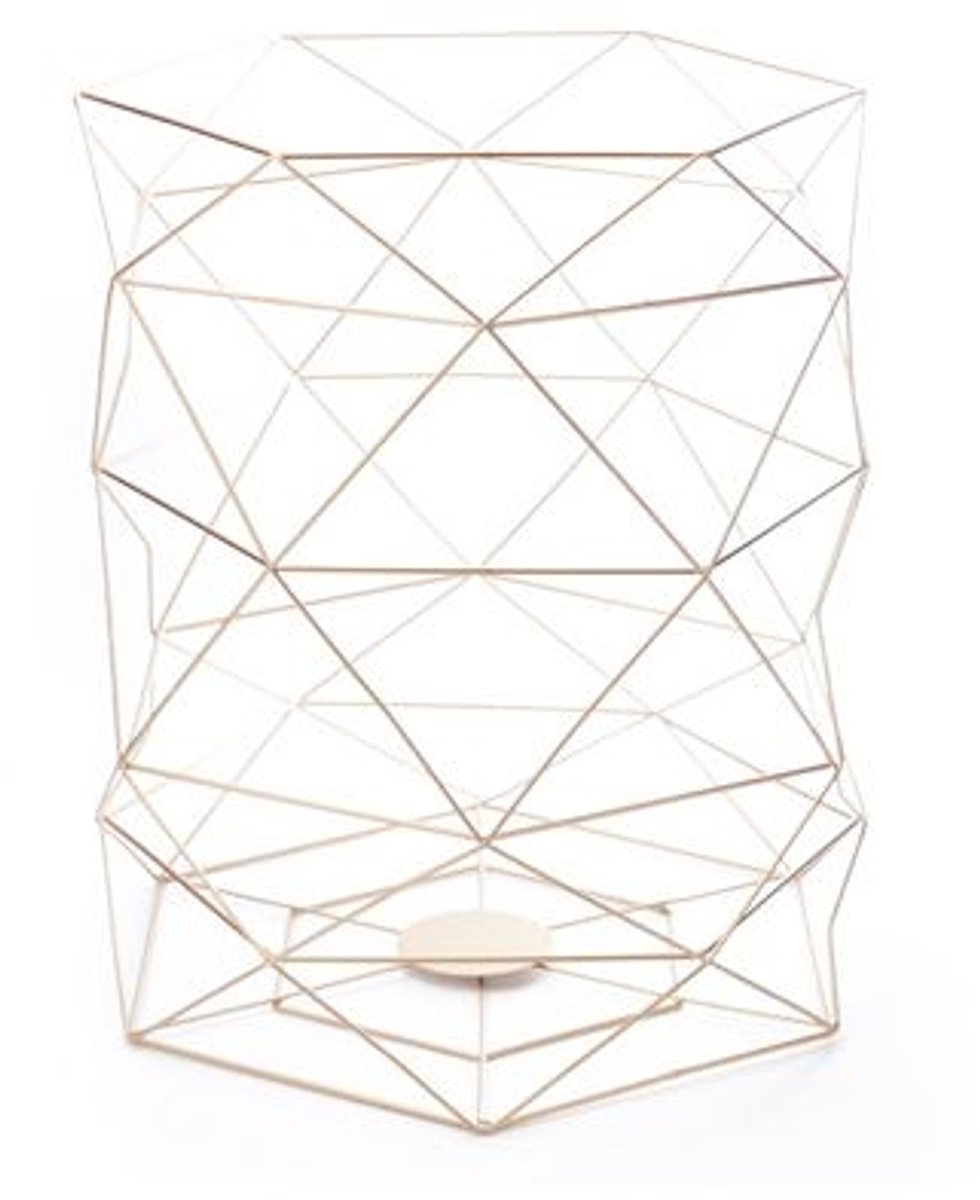 Vuilbak 546128 geometrisch 32.5x32.5x40cm koper