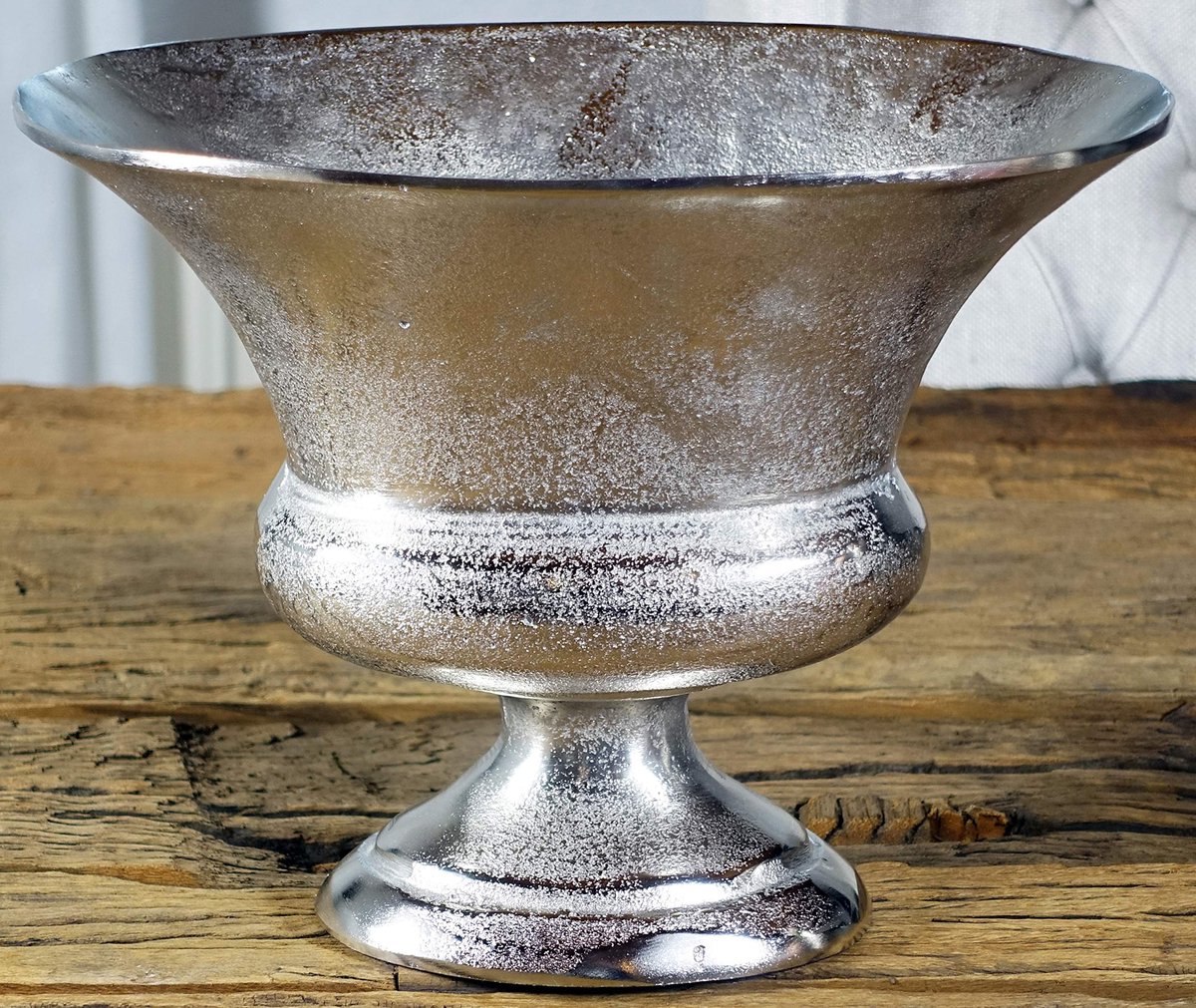 Vaas bloemenvaas pot beker vaas decoratieve vaas aluminium zilver luxe, decoratie modern van metaal, woonkamer en keuken, M 38 cm