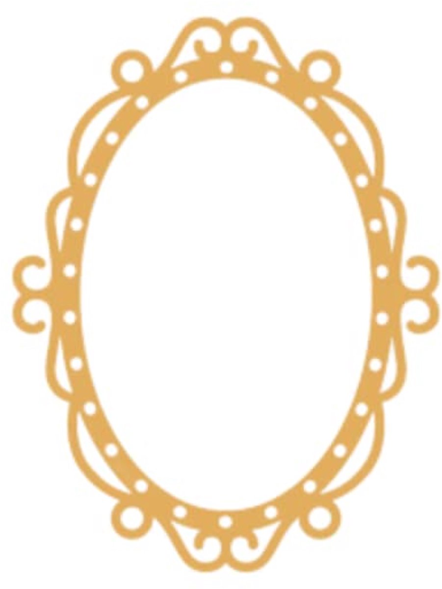 - Mini-stansvorm voor decoraties en creaties, scrapbooking, knutselen en kaarten maken, figuur in de vorm van een ovale spiegellijst, afmetingen: ca. 3,2 x 4,1 cm