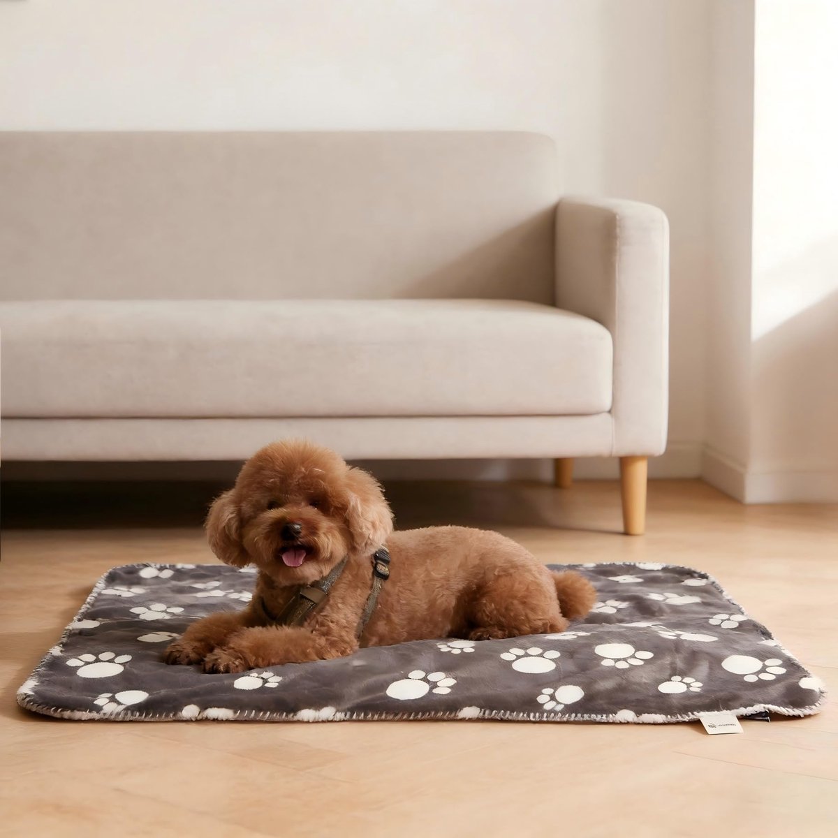 hondendeken, kattendeken met pootafdruk, wasbaar, fleece, sherpa, hondenhanddoek voor bank, bed, outdoor, waterdichte sprei, bedbescherming, bankovertrek, 127 x 75 cm