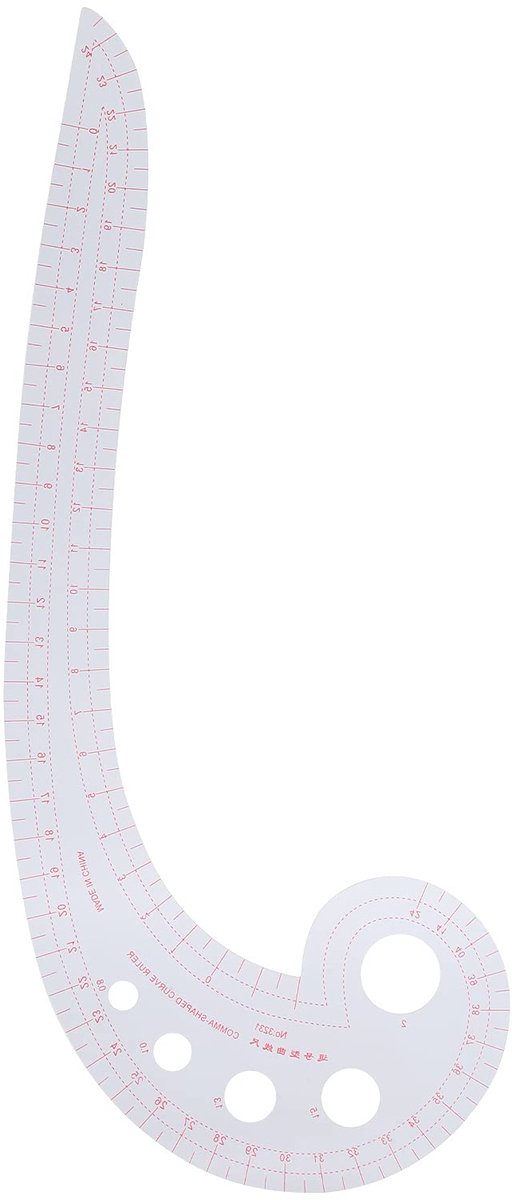 4 Inch Plastic Curve Liniaal, Roestvrijstalen Kromme Liniaal, Tuinschaar voor Halslijn, Manchetten en Meer