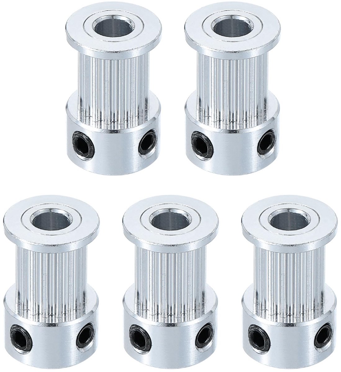 5 stuks aluminium 16 tanden 5 mm gat 10 mm breedte katrol timing katrol Idler wielen transmissie onderdeel voor 3D-printer, zilver
