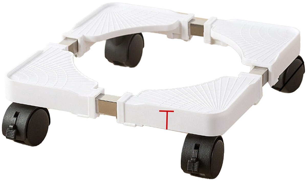 Plantenstandaard met Wielen Universele Rollende Plantenstandaard Verstelbare Plantenbasis Rollende Bloempothouder voor Huis, Tuin, Binnenplaats (White)