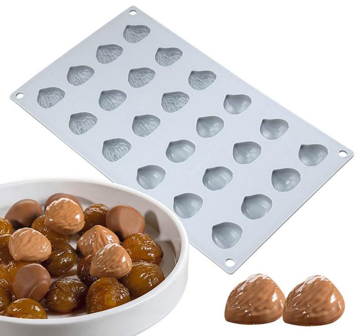 Bakvormen Dessertmousse DIY-vorm, 24 Gaten Kastanje