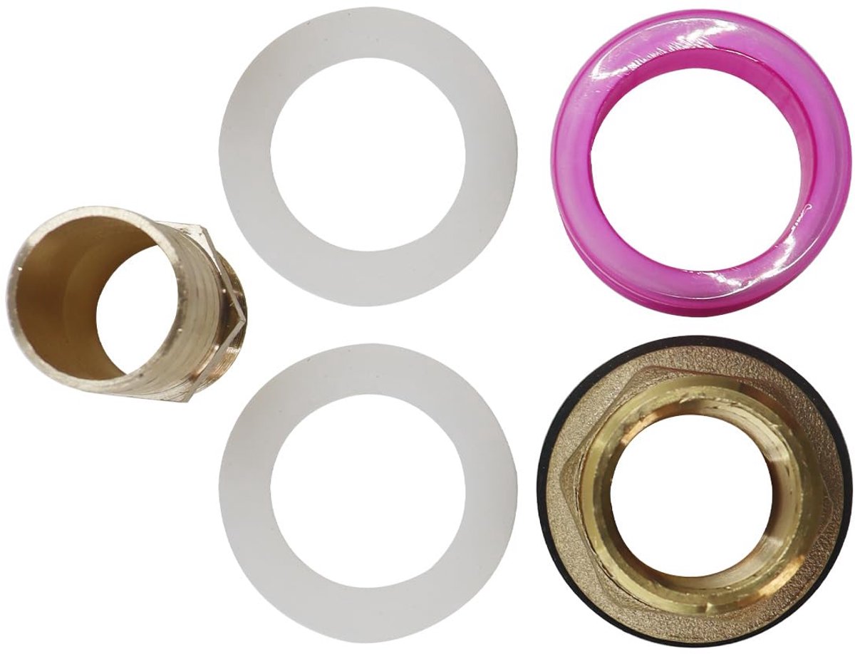Regentondoorvoer, voor regentonen, watertanks, reservoirs, 3/4 inch binnendraad x 1 buitendraad met slangmondstuk 25 mm
