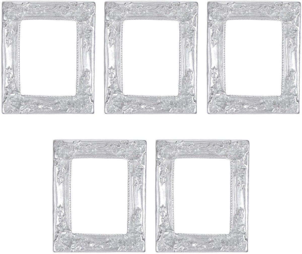 Fotolijsten in vintage-stijl, 5 stuks, klein, rechthoekig, hars, 5 x 5 cm, accessoires voor doe-het-zelf sieraden, tafelfotografie, decoratie