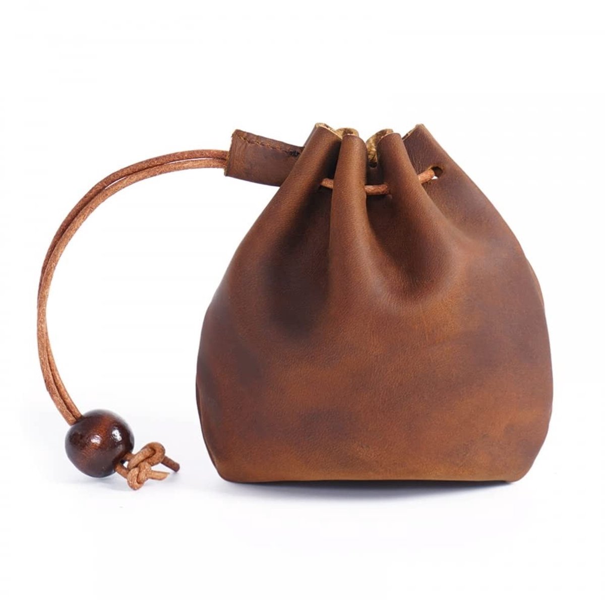 Dailygoods- Handtas Vintage - Leren Tas met Trekkoord - Opbergtas voor Heren/Dames - Mobiele Telefoontas - Geschikt voor Dagelijks Gebruik - Hoogwaardig PU-Leer - Portemonnee