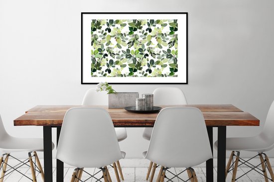 Cadre photo avec affiche - Noël - Plantes - Gui - 90x60 cm - Cadre pour affiche - Décorations de Noël - Décoration de Noël pour l'intérieur - Noël