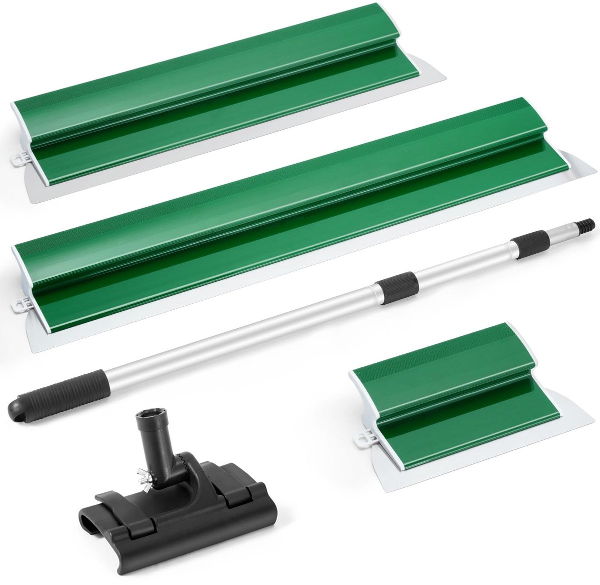 3-delig, spatel gereedschap en 0,7 m tot 1,57 m telescoopstang met adapter, gladmakende spatelset voor professionele toepassingen (250 mm, 600 mm, 800 mm)