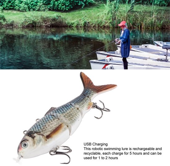 Dailygoods - Robotic Fishing Lure - Elektrisch Zwemaas - Oplaadbaar en Recyclebaar - Groen LED-licht - Onderwaterroofdieren - Unisex Volwassenen - 20,... — afbeelding 5