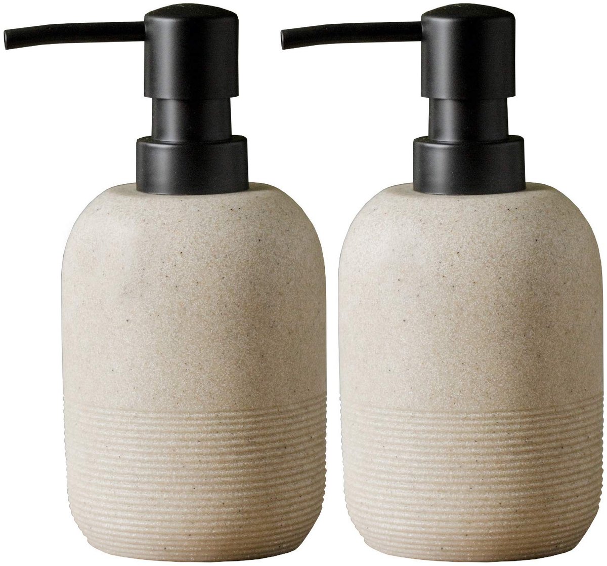 Dailygoods- Handzeepdispenser Set van 2 - Hars - 313 ml - Voor Vloeibare Zeep/Lotion - Robuust/Morsbestendig - Eenvoudig Design - Zeepfles