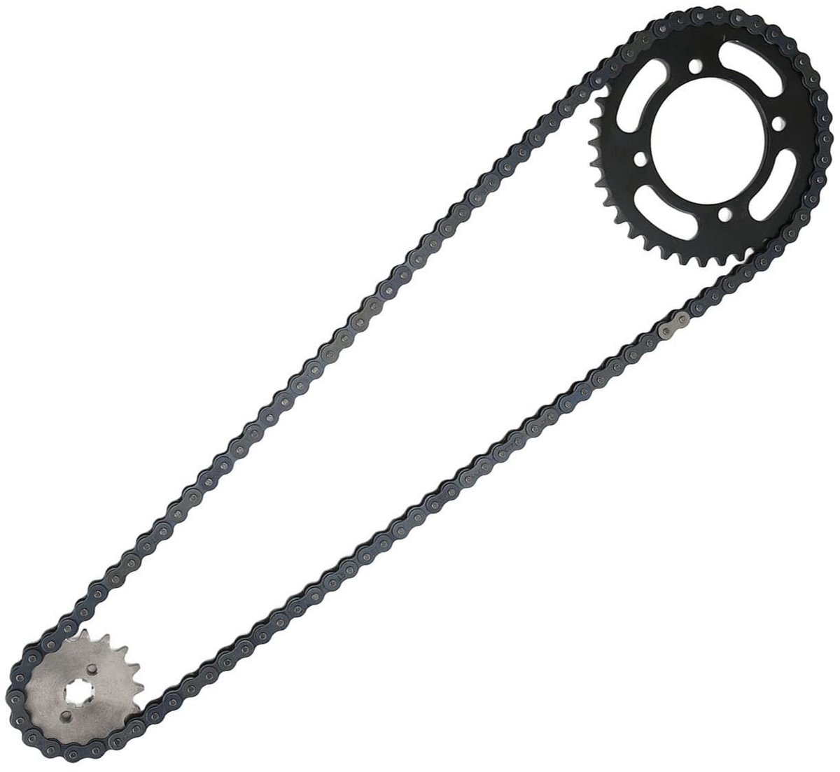 Dailygoods- Kettingtandwiel Kit 37T - 17T Achtertandwiel - 155mm Ketting - Universele Beugel - Compatibel met 17mm Motorassen - Warmtebehandeld voor Extra Sterkte - Kettingset