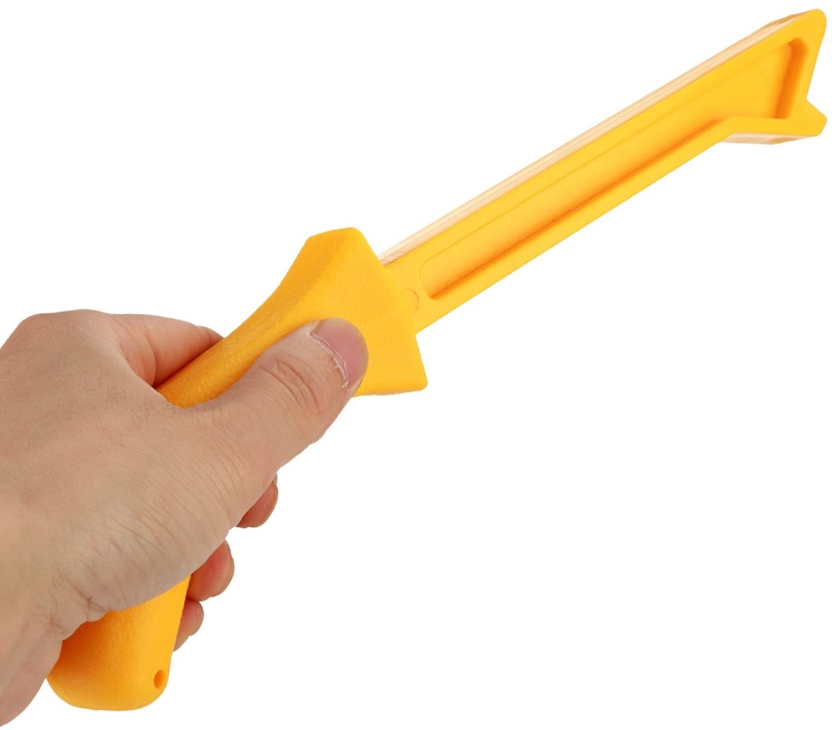 Dailygoods- Push Stick Duurzaam - Hout Pusher - Tafelzaag Accessoires - Ergonomisch Handvat - Gele Kleur - Lengte 28 cm - Zaagduwstok
