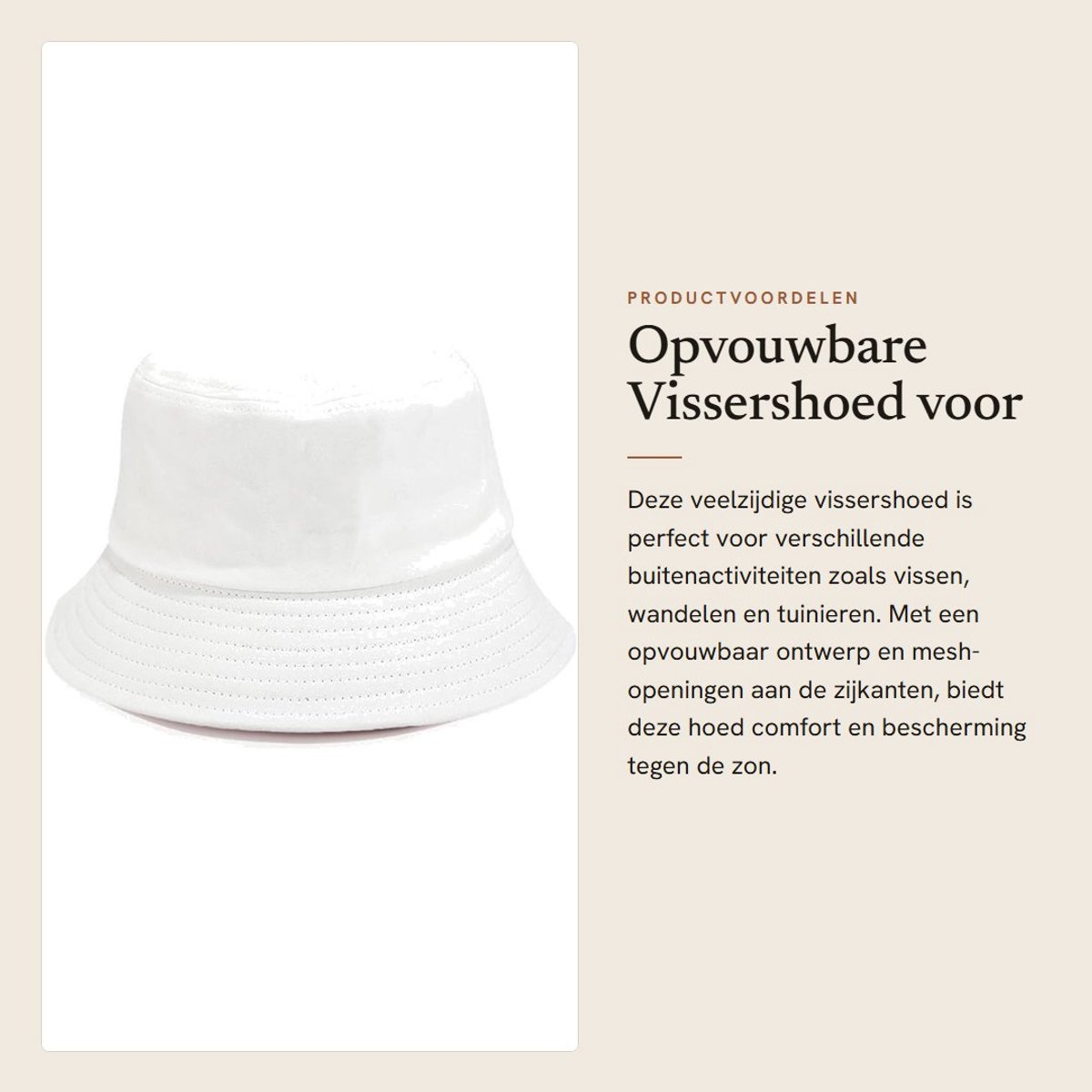 Dailygoods- Vissershoed Opvouwbaar - Safari Hoed - Vissershoedje - Uniseks - Ademend - Katoen 56/58 cm - Buckethoed