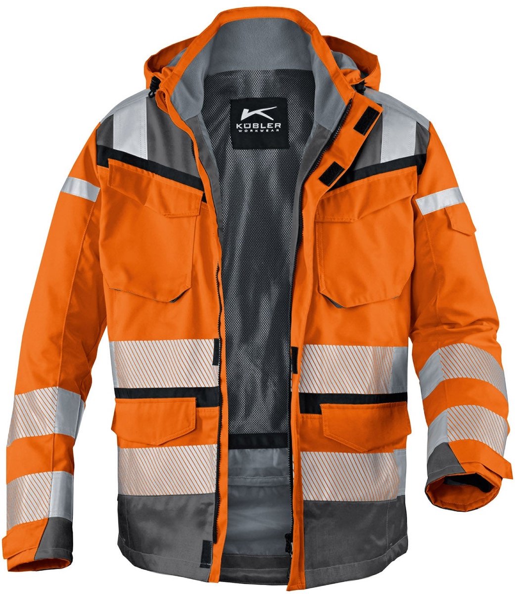 KUBLER PSA REFLECTIQ 13078332 Hi Vis Reflecterend Hardshell Werkjas HEREN Veiligheidsjas Oranje Antraciet - Waterdicht