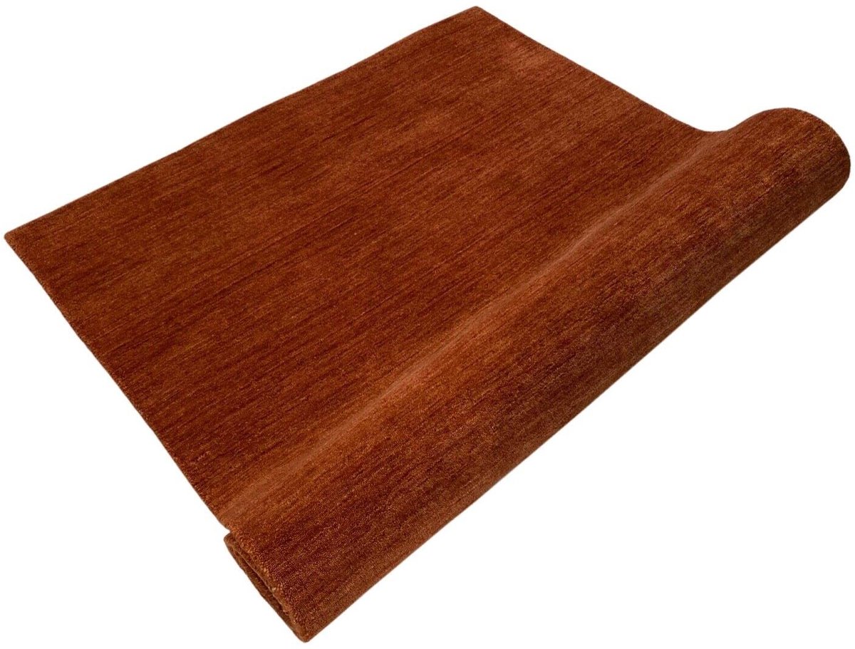 Vloerkleed, compatibel met bruin, oranje, 100% wol, met de hand geweven