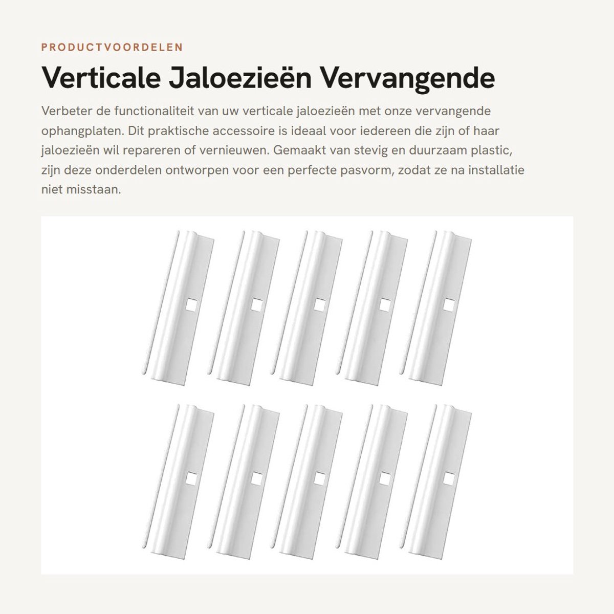 Dailygoods- Jaloezieën Vervangende Accessoires - Ophangplaten - Gordijnlamellen - Stevig Plastic - Eenvoudige Installatie - Duurzaam - Gordijnaccessoires