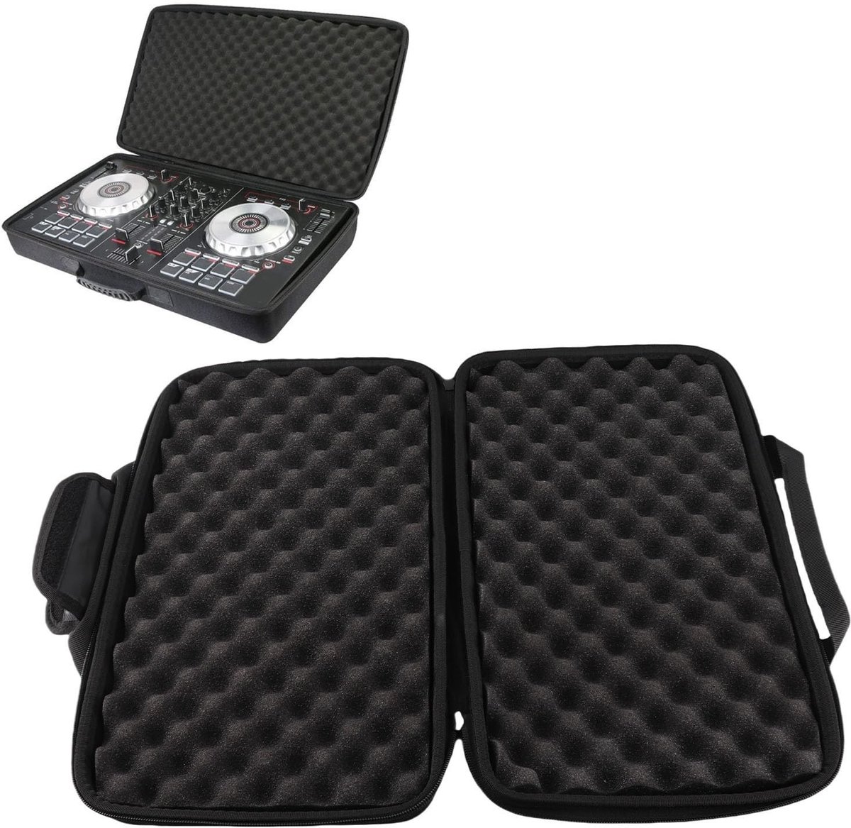 Dailygoods- DJ Controller Case Draagbaar - DJ Controller Opbergtas - EVA Materiaal - 40 x 25 x 8 cm - Dubbele Ritsen - Schokbestendig