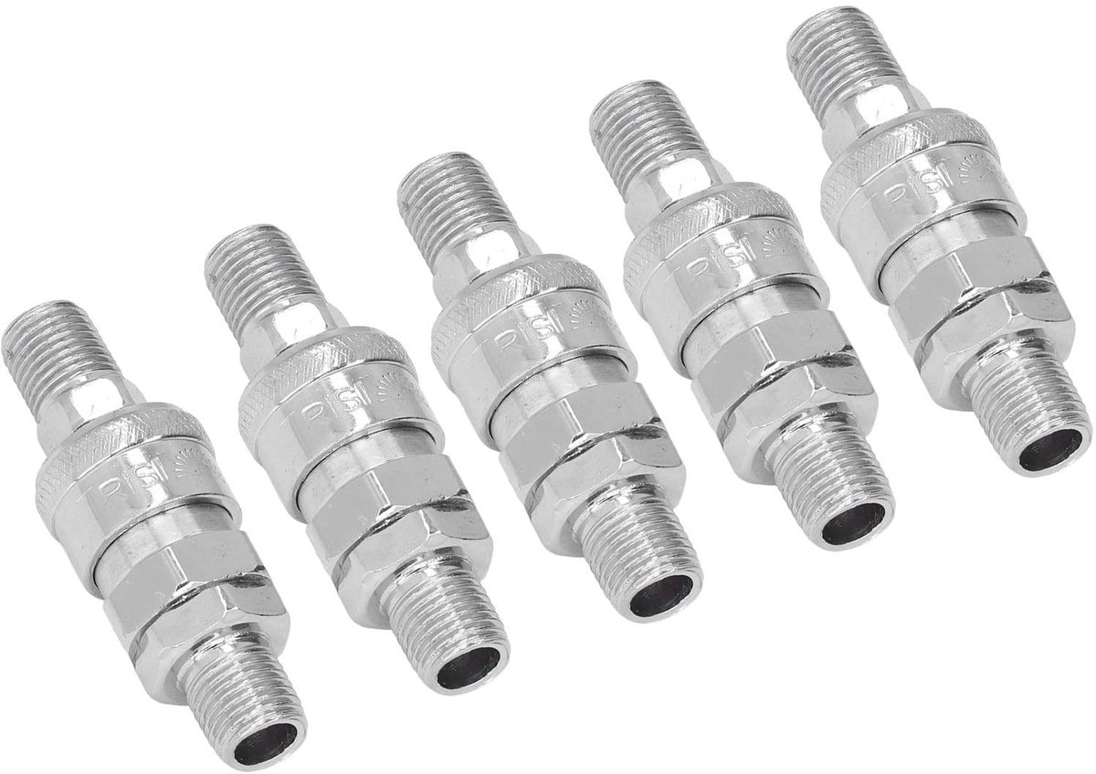 Dailygoods- Luchtkoppeling 1/4 - 5 Sets - Luchtsnelkoppeling - Roestvrij Stalen Fittingen - Verguld - Koppeling/Plugset - Luchtfitting