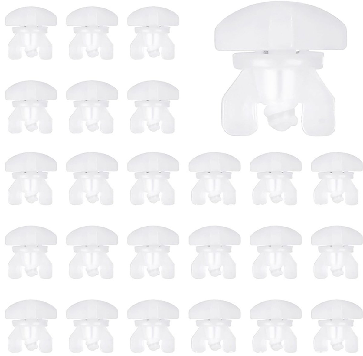 Dailygoods- Gordijnrailstoppers 24 Stuks - Kunststof Stopper - Vervangende Accessoires - Witte Gordijnstops - Standaardmaat - 1,7 cm x 1,8 cm - Gordijnstopper