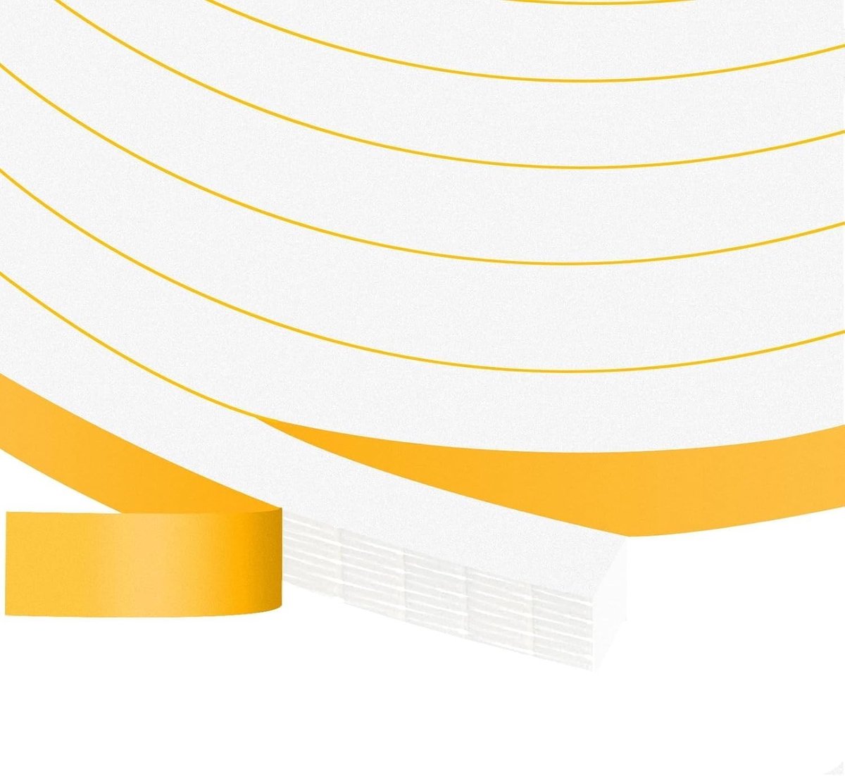 Dailygoods - Hoge dichtheid Foam Tape 12mm (B) x 10mm (T), Zelfklevende Weer Stripping Seal, Home Window Isolatie Deur Diepgang Excluder Tape, Geluiddichte Schokbestendige Gap Afdichting