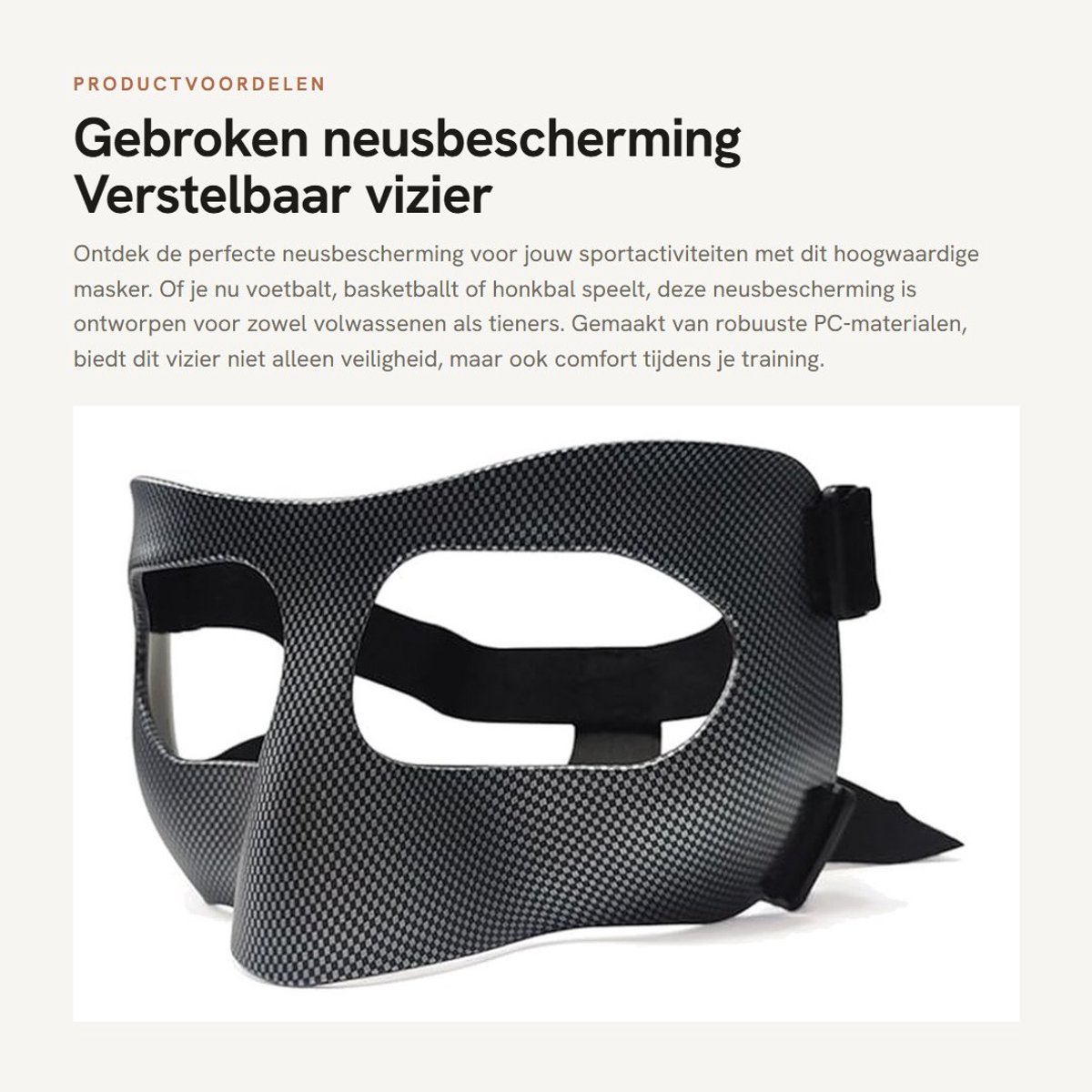 Dailygoods- Neusbescherming Verstelbaar - Gezichtsbescherming - Trainingsmasker - Sportmasker - PC-Materiaal - Comfortabele Pasvorm