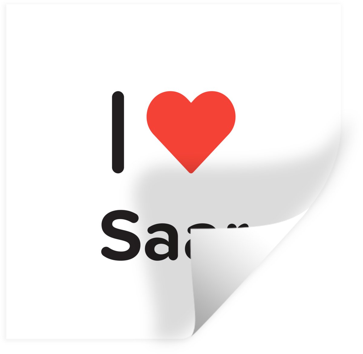 Muurstickers - Sticker Folie - I love - Saar - Meisje - 100x100 cm - Plakfolie - Muurstick