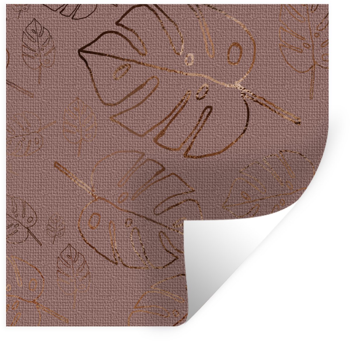 Muurstickers - Sticker Folie - Patronen - Roze - Brons - Luxe - 100x100 cm - Plakfolie - M