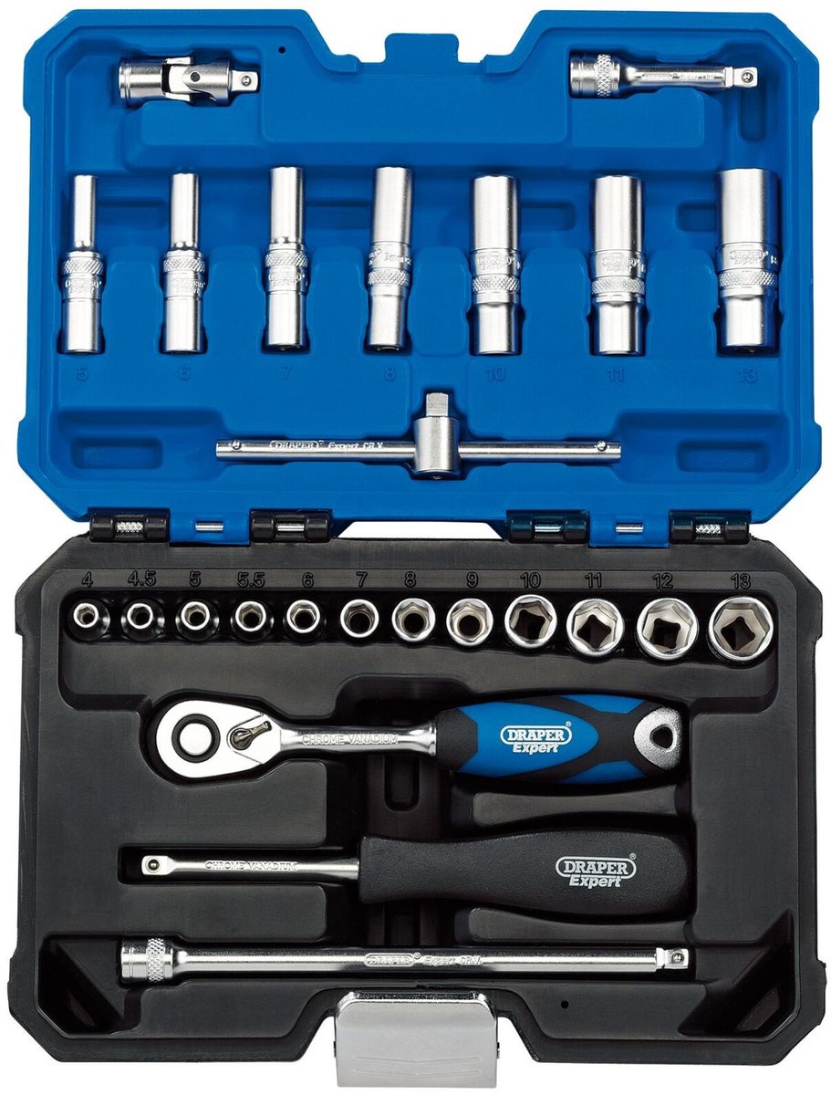 Draper doppenset - 1/4 inch - 25-delig