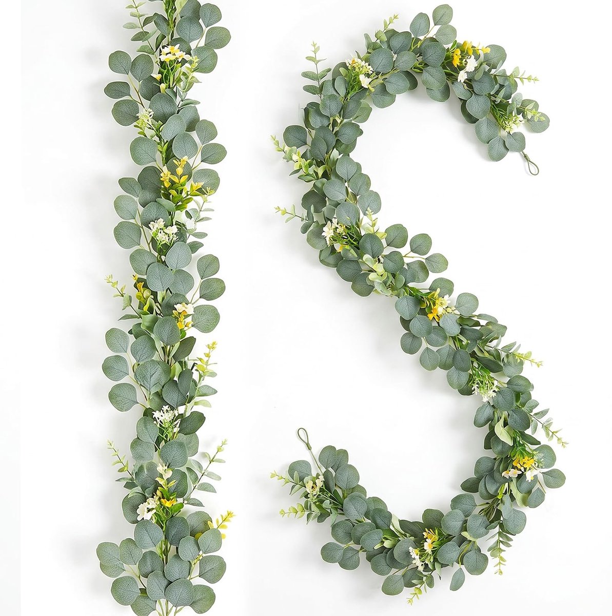 slinger, 2 stuks, 1,8 m, eucalyptus, decoratie, klimop, slinger, watervast, zonbestendig, groene eucalyptusplant voor balkon, bruiloft, boog, accentwand, tuin, binnen en buiten