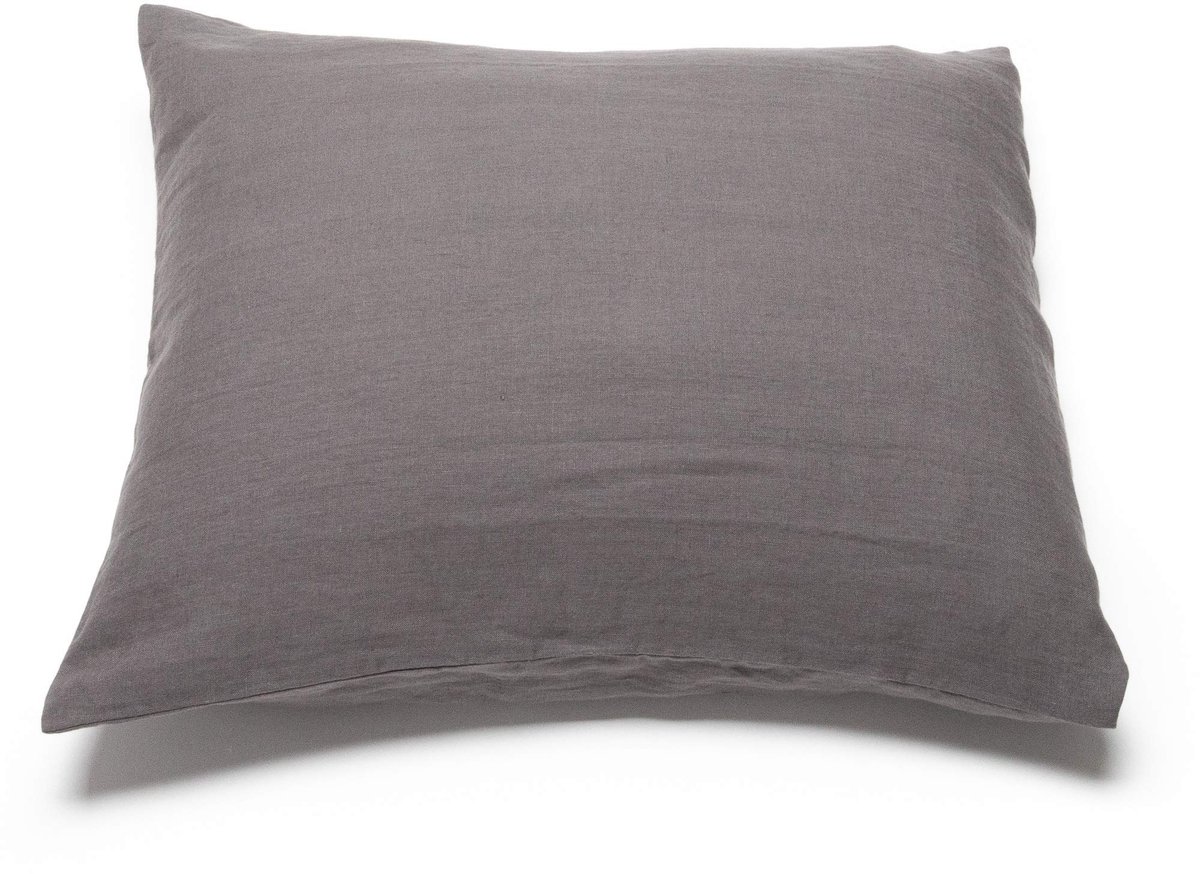 Kussensloop 40 x 80 cm, luxe hoofdkussensloop, 100% linnen, gewassen beddengoed, anti-allergisch, kussensloop - grafiet