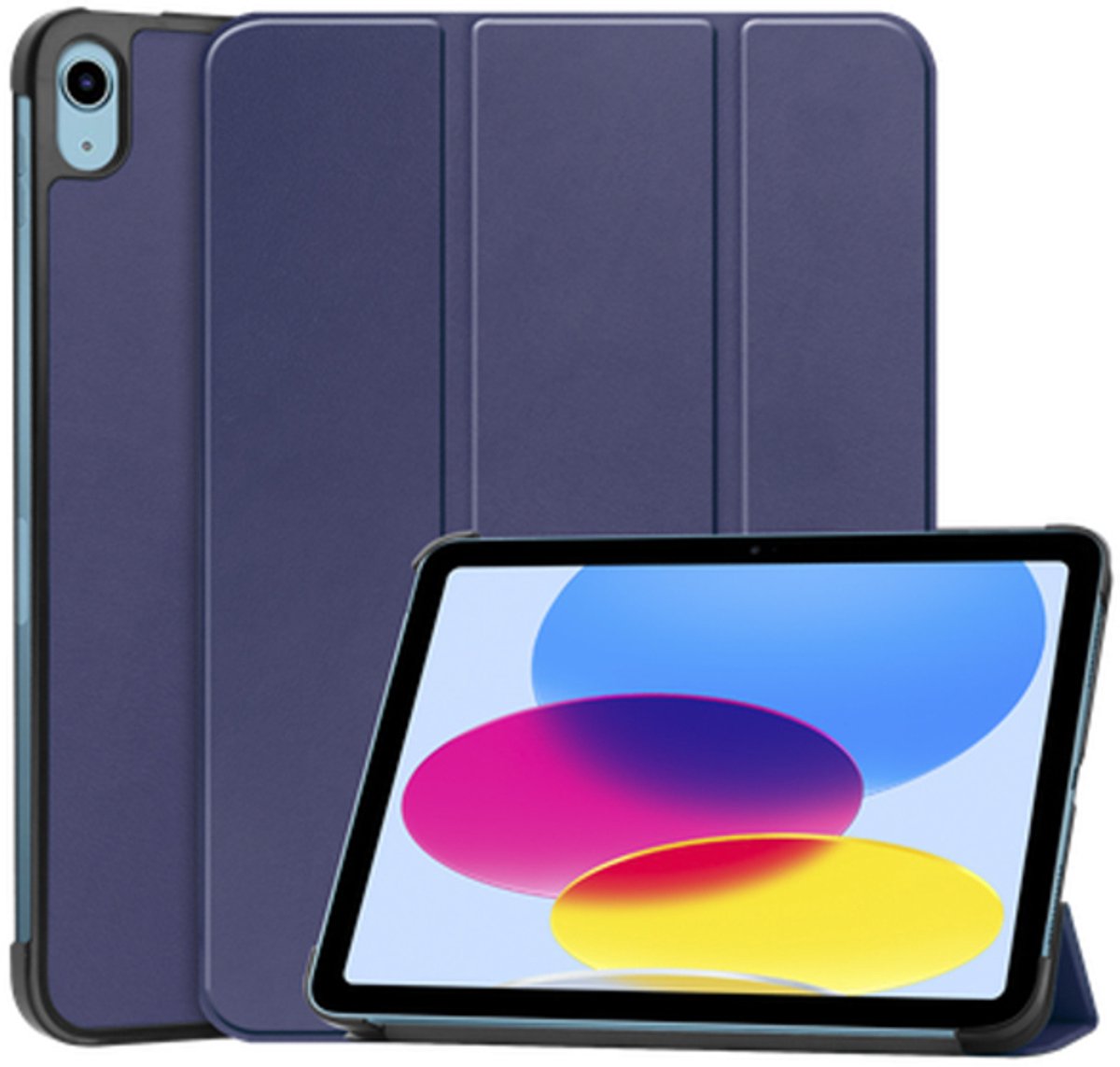 Just in Case tablet Hoes geschikt voor iPad 11 (2025) 11 inch / 10e generatie (2022) 10.9 inch - TriFold Bookcase - Blauw
