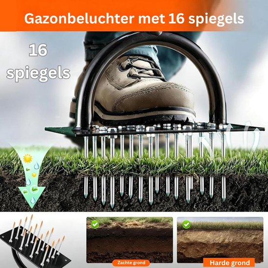 CRLYN® Prikrol - Gazonbeluchter - Gras Beluchten - Gazon Beluchter - Geel en Zwart van CRLYN — afbeelding 3