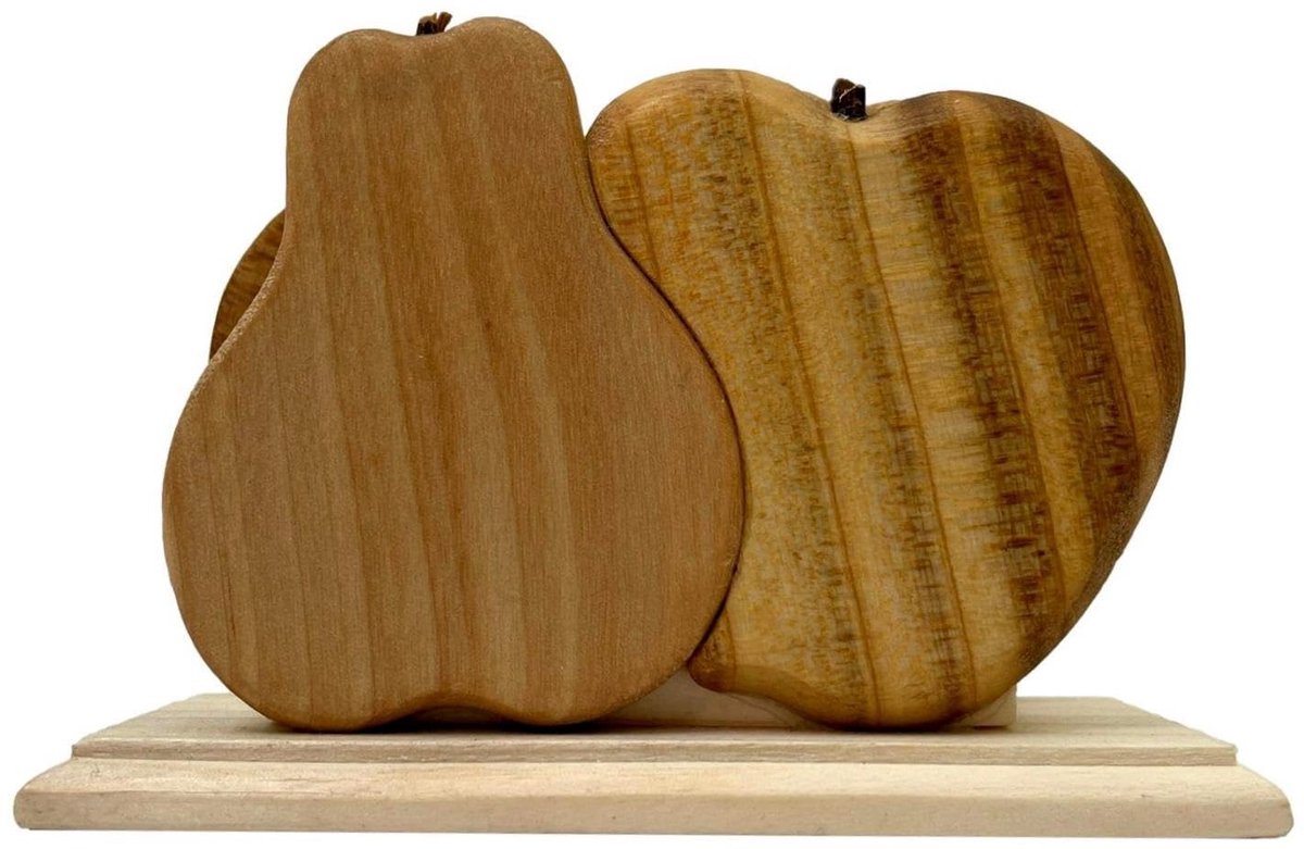 World - Handdoekenrek van hout voor restaurant- of huistafel - Fruit vorm