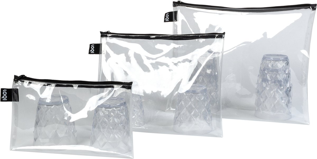 Zip Pockets - Transparent set 3 pcs