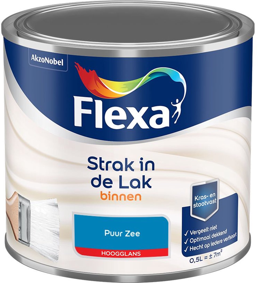 Flexa - Strak In De Lak Binnenlak Hoogglans - Puur Zee - Mengverf - 500 Ml