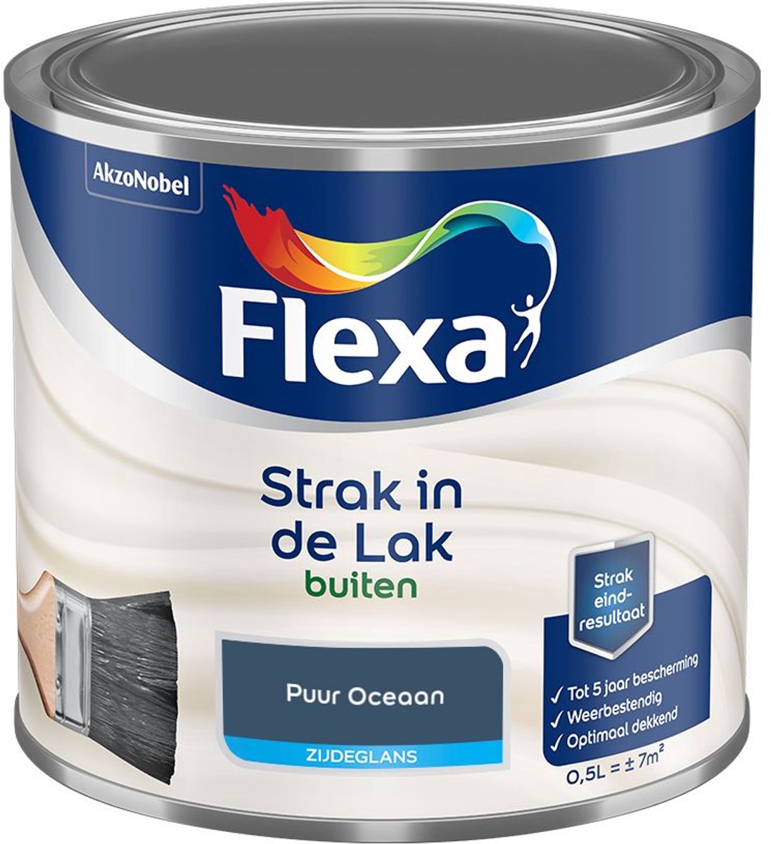 Flexa - Strak In De Lak Buitenlak Zijdeglans - Puur Oceaan - Mengverf - 500 Ml