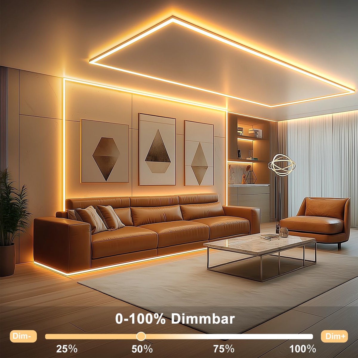 COB-ledstrip, 10 m, warmwit, 2700 K, 24 V, dimbaar, 3200 leds, met timer, waterdicht, flexibele ledstrip, zelfklevend, voor thuis, keuken, binnen, buiten, doe-het-zelf decoratie