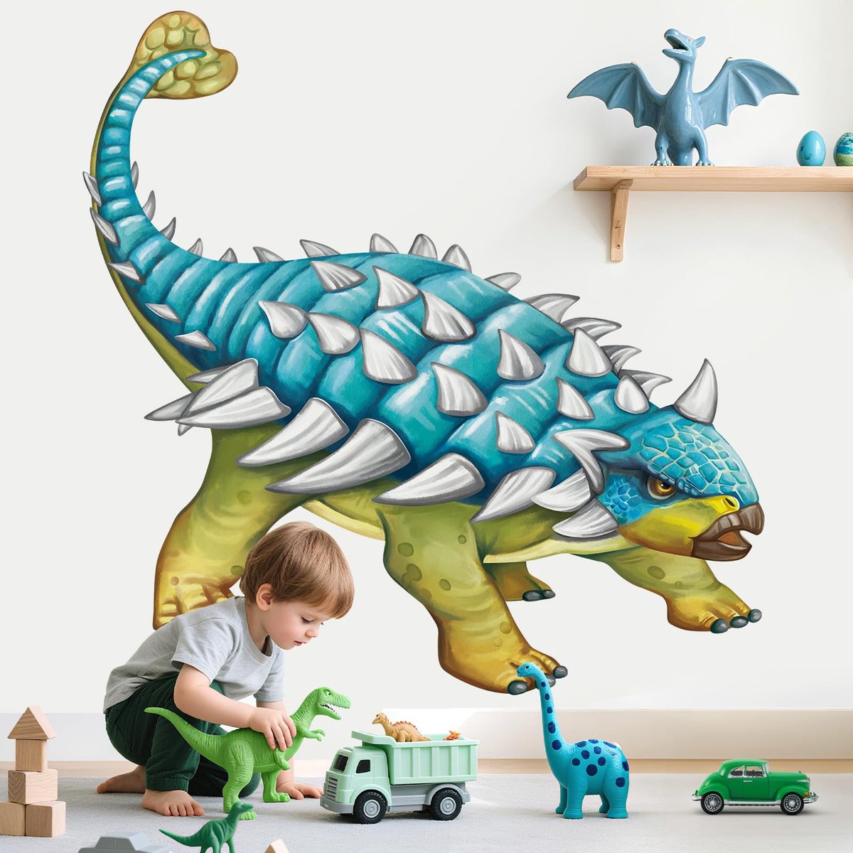 decalmile Muursticker grote dinosaurus kinderen muursticker Stegosaurus Dino muursticker kinderkamer jongenskamer babykamer speelkamer wanddecoratie