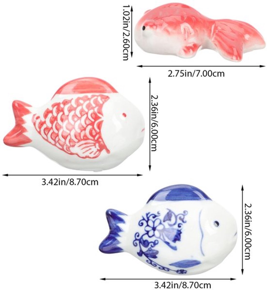 Dailygoody - Keramische Drijvende Vissen - Aquariumdecoratie