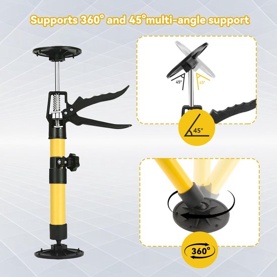 2 stuks plafondsteun, montagesteun, eenhandssteun, telescopische steun, kozijnspanner, uitrekbaar 30-59 cm, deurspanner, telescoopstang, 50 kg draagkracht, deurkozijnspanner ter ondersteuning van — afbeelding 2