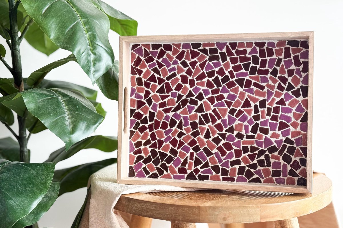 Dienblad DIY pakket oud roze knutselset